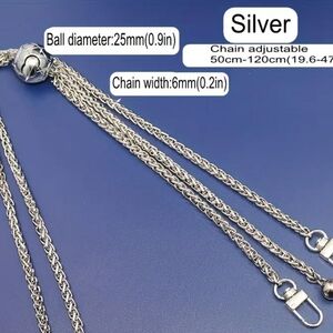0025. Adjustable Silvertone Crossbody Chain
